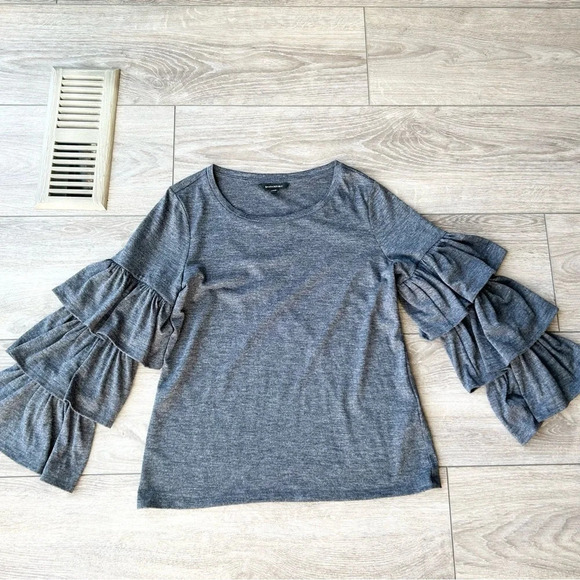 Banana Republic  Tiered Ruffle Long Sleeves Stretch Blouse - Picture 10 of 14